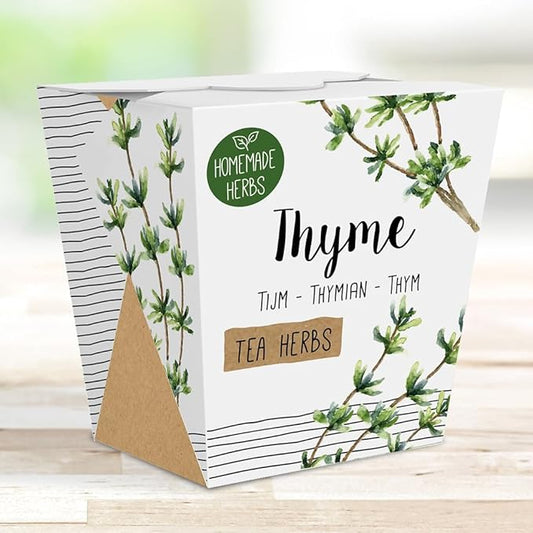Homemade Herb Kit – All-in-One Tea Thyme – Indoor Garden Planter - Grow Your own Tea Herbs – Live Seeds Ready to Plant – Pleasantly Scented