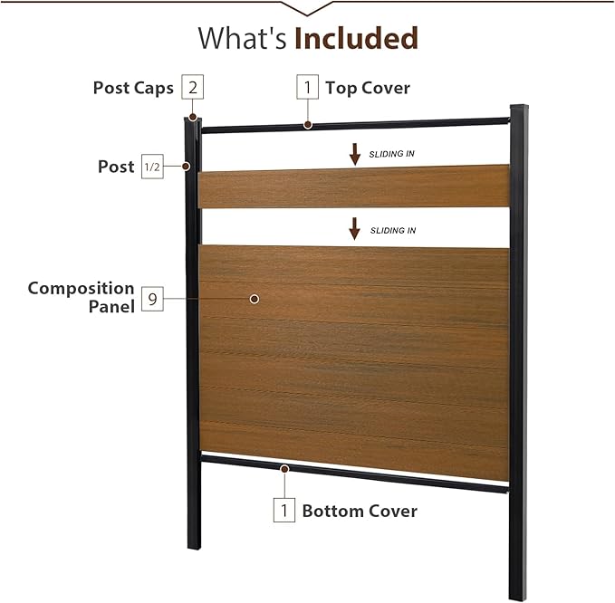 72" W x 72" H Outdoor Privacy Fence with Sturdy Alloy Post, Tall Wind Resistant Fence Covering Privacy for Yard Backyard Garden and Swimming Pool(Brown, 2Post)