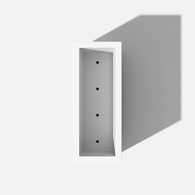 Veradek Block Series Span Plastic Planter - Tall Rectangular Planter for Indoor or Outdoor Patio/Porch, White, 24.25 in Height, 12 in Width, 30 in Length