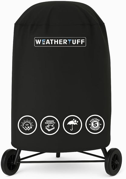 All Season Universal Heavy Duty Kettle Grill Cover, Hi-Tech Premium Quality | Anti-UV, Waterproof & Wind Resistant | Outdoor Barbecue Grilling & Storage, 29 inch - Black