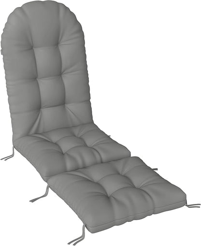 Adirondack Chair Cushion with Ottoman, Folding Adjustable Adirondack Seat Cushions, Waterproof Adirondack Patio Chair Pads for Garden, Deck, or Poolside, Small-Gray-1