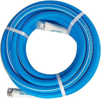 FEVONE 35 ft x 5/8 in Garden Hose, Drinking Water Safe Flexible Water Hose, Heavy Duty Hybrid Polymer Hose, Kink-Resistant, 3/4 in GHT Aluminum Fittings, Leak-Free, 600 PSI