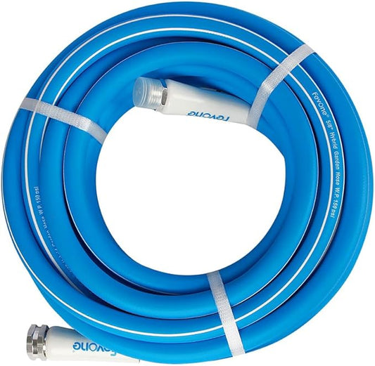 FEVONE 35 ft x 5/8 in Garden Hose, Drinking Water Safe Flexible Water Hose, Heavy Duty Hybrid Polymer Hose, Kink-Resistant, 3/4 in GHT Aluminum Fittings, Leak-Free, 600 PSI