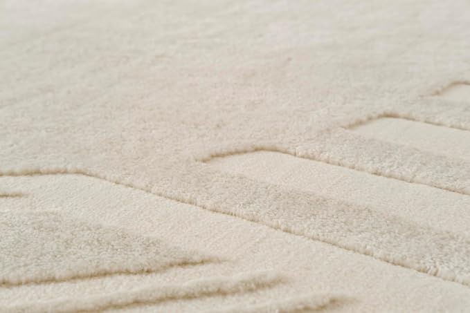 Revival Rugs Maru 5'x5' Machine Washable Area Rug for Dining Room Living Room Entryway Foyer- 100% Recycled Oeko-TEX Certified, Medium Pile, Beige