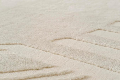 Revival Rugs Maru 5'x5' Machine Washable Area Rug for Dining Room Living Room Entryway Foyer- 100% Recycled Oeko-TEX Certified, Medium Pile, Beige