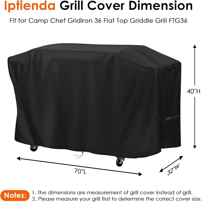 Grill Cover for Camp Chef Gridiron 36 Griddle, 70 inch Outdoor Grill Cover Waterproof for Camp Chef FTG36 Smoker Grill-70''L x 32" W x 40" H