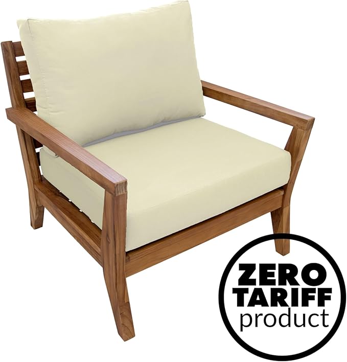 Eddie Bauer Home Deep Seating Outdoor Lounge Cushion, Knife Edge, 24" X 24" X 5", Canvas Natural
