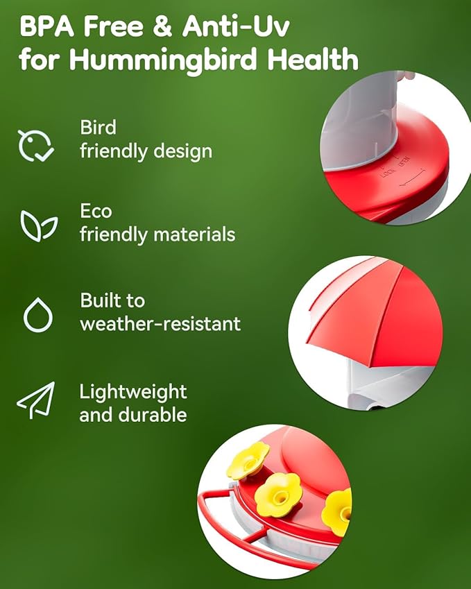 2K Hummingbird Feeder Camera Outdoor - AI Identify 10000+ Birds, Ant Bee Proof, Instant Notification - Great Gift for Bird Lovers