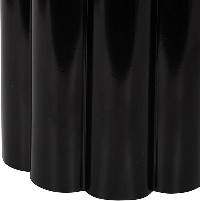 Kate and Laurel Jace Modern Metal Round Side Table, 12 x 12 x 18, Black, Transitional Dorm Living Room Scalloped End Table for Use as Bedroom Nightstand or Outdoor Patio Decor Option