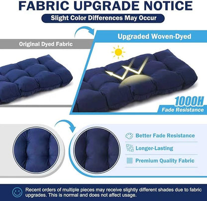 IPYNBAP Outdoor Bench Cushion, 48x18x5 Inch, Waterproof Bench Cushion for Outdoor/Indoor Furniture, Tufted Patio Bench Seat Cushion, Fade Resistant Outdoor Cushions for Porch Swing Couch, Navy Blue