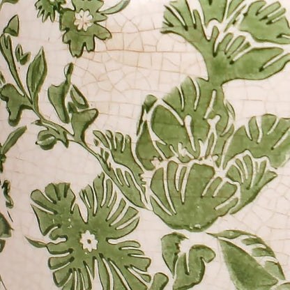 Plant Pots, Ceramic Planters for Indoor Plants, 6.29'' Flower Pots with Drainage, Vase & Planters, Vintage Indoor Plant Pots, Home & Christmas Decor, Gifts for Mom, Classic Green