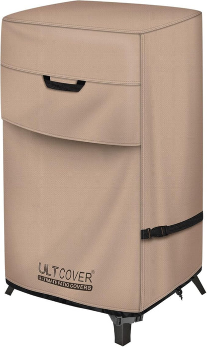ULTCOVER Waterproof Vertical Electric Smoker Cover 30 inch for Most Square Gas Propane BBQ Smokers Size Upto 19W x 17D x 35H inch