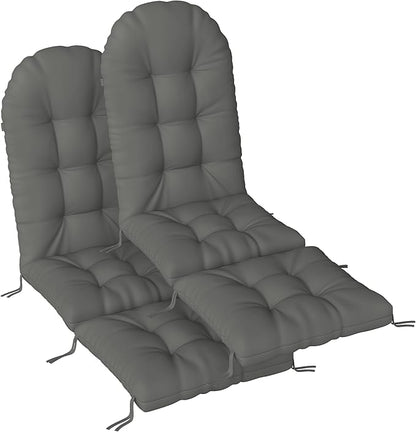 Adirondack Chair Cushion with Ottoman, Folding Adjustable Adirondack Seat Cushions, Waterproof Adirondack Patio Chair Pads for Garden, Deck, or Poolside, Small-Dark Grey-2