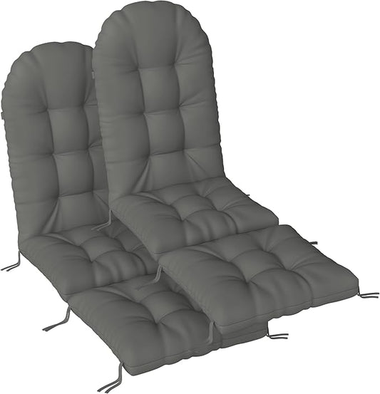 Adirondack Chair Cushion with Ottoman, Folding Adjustable Adirondack Seat Cushions, Waterproof Adirondack Patio Chair Pads for Garden, Deck, or Poolside, Small-Dark Grey-2