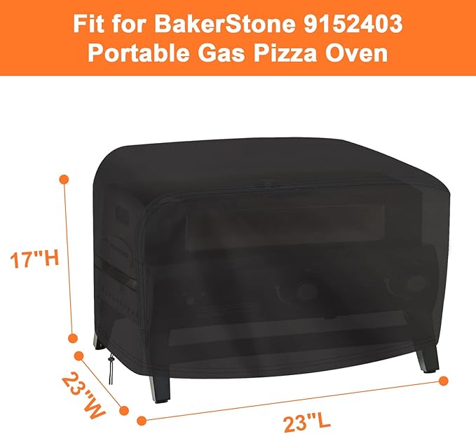 Pizza Oven Cover for BakerStone 9152403 Portable Gas Pizza Oven, Outdoor Pizza Oven Cover Grill Covers - 23" L x 23" W x 17" H Inch
