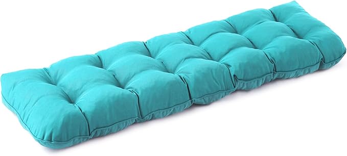 IPYNBAP Outdoor Bench Cushion, 59x18x5 Inch, Waterproof Bench Cushion for Outdoor/Indoor Furniture, Tufted Patio Bench Seat Cushion, Fade Resistant Outdoor Cushions for Porch Swing Couch, Teal Blue