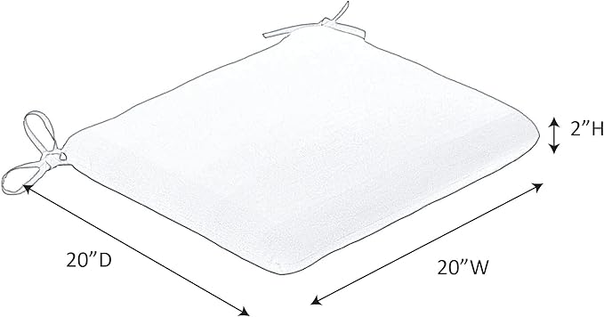 Sunbrella Patio Cushions - (2 Pack) - 20" W x 20" L x 2.5" T, Outdoor Chair Cushion with Comfort, Style & Durability Designed for Outdoor Living - Made in The USA