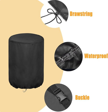 Smoker Cover for SUNLIFER 16" Round Charcoal Barbecue Grill, Waterproof Outdoor Smoker BBQ Cover Vertical Smoker Cover - 16" D x 32" H