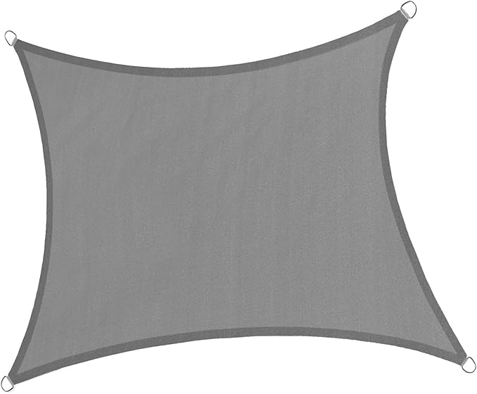 LOVE STORY 20' x 20' Square Dark Grey Sun Shade Sail Canopy UV Block for Outdoor Patio Garden Backyard
