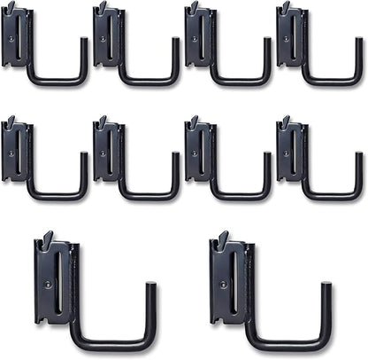 10 Pack 2" E Track J Hooks Heavy Duty Black Steel E-Track Tie Down Accessories for Box Truck, Enclosed Trailer, Garage, Vans, Warehouse, Workshop