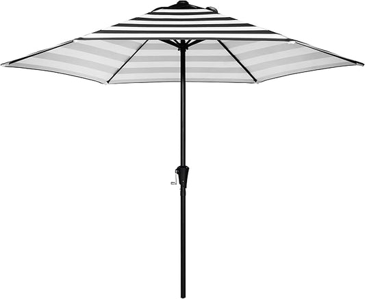 Sunnyglade 9FT Outdoor Patio Umbrella, Market & Table Umbrella with 6 Sturdy Ribs and Crank System, Fade-resistant & Waterproof for Garden Backyard Poolside Deck