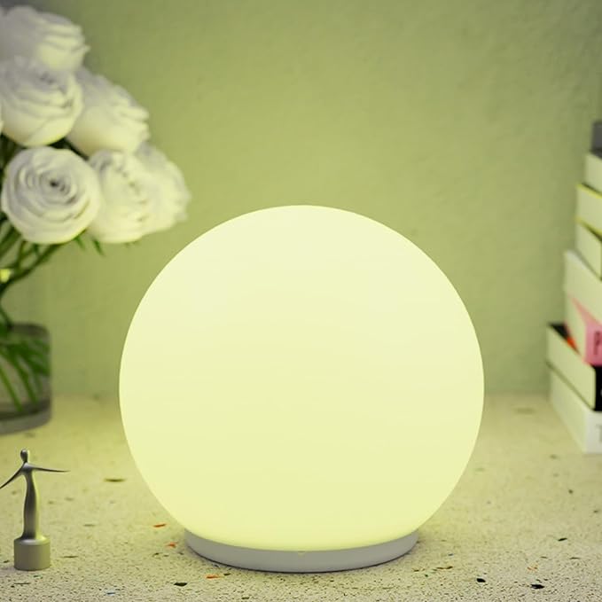 Yoidesu LED Glowing Ball Light, Rechargeable Globe Lights with Slick Gradient Mode, Water Proof Ambient Lighting Lamp, 3 Hour Runtime, for Photography, Party, Ambient Illumination