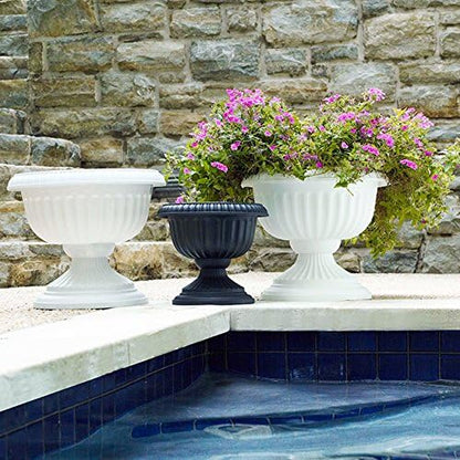 Grecian Urn Planter, White, 18-Inch