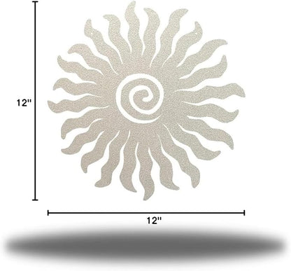 Riverside Designs Sunburst Metal Wall Art Steel Outdoor Decor - Heavy-Duty and Waterproof - Made in USA (12", Silver)