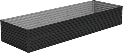 Vengarus 12x2x2FT Galvanized Raised Garden Bed Kit, Deep Root Planter Box Outdoor Large Planter Raised Beds for Planting Flowers,Vegetables and Herbs-Black