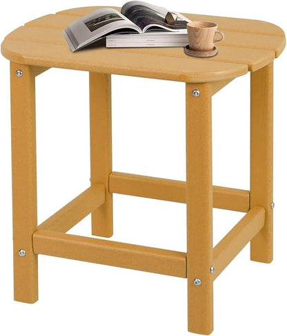 Adirondack Square Outdoor Side Table,2-Tier Storage Patio Side Table with Weatherproof HDPE Material Low