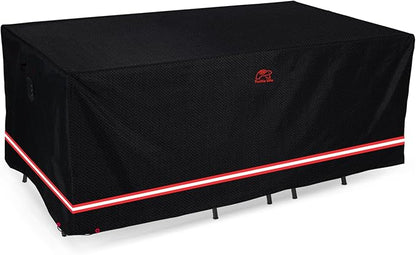 Turtle Life Patio Furniture Sets Cover, Heavy Duty Rectangular Durable Waterproof Outdoor UV Resistant Anti-Fading Dining Table Chairs Furniture Cover, Black, 72"L x 44"W x 29"H