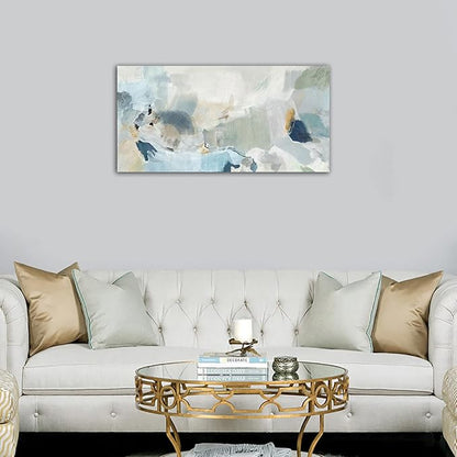 Abstract Canvas Wall Art Contemporary Teal Abstract Pictures Painting Modern Bluish Green Canvas Prints Turquoise Artwork Wall Decor for Living Room Bedroom Home Office Wall Decoration 20x40in