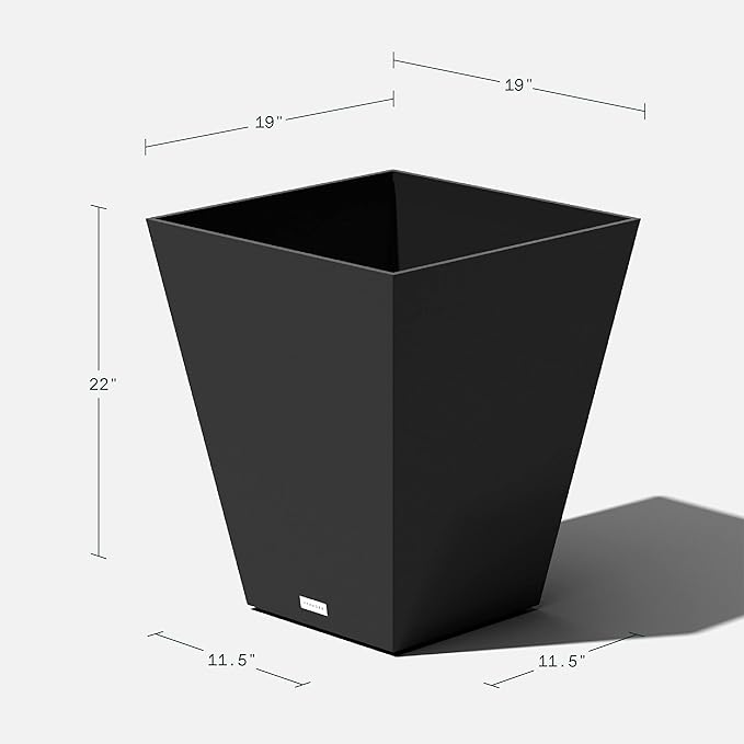Veradek Pure Series Nobleton Plastic Planter - Large Pots for Indoor or Outdoor Porch/Patio | Durable All-Weather Use with Drainage Holes | Modern Planter Décor for Flowers, Shrubs, Trees