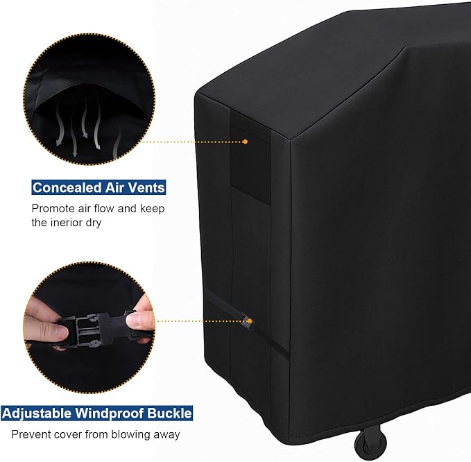 Griddle Cover for Blackstone 5482 36 inch Griddles with Hood, 600D Heavy Duty Rip-Proof & Waterproof BBQ Cover with Air Vent and Click-Close Straps