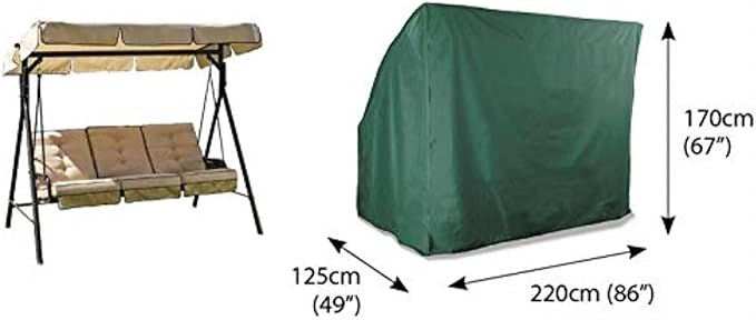 Bosmere Weatherproof Outdoor Swing Seat Cover, 86" L x 49" W x 67" H, Green