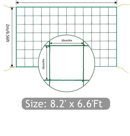 Trellis Netting, Heavy-Duty Garden Grow Netting for Climbing Plants, Outdoor Indoor Net for Cucumber, Tomatoes, Beans, Clematis, Fruits & Vegetables, Climbing Vining Plants (8.2' x 6.6'Ft)