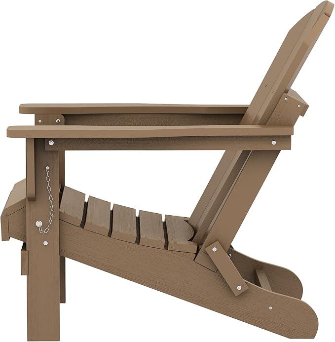 SERWALL Adirondack Chair Set of 8 for Patio Garden Outdoors Fire Pit- Brown