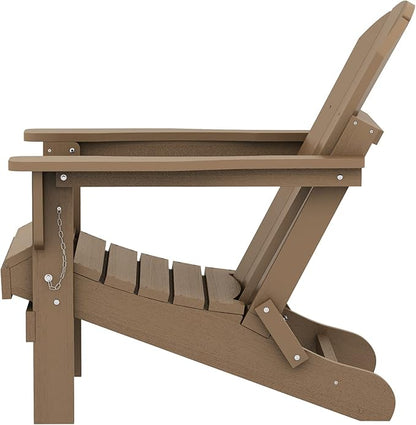 SERWALL Adirondack Chair Set of 8 for Patio Garden Outdoors Fire Pit- Brown