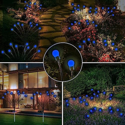 Albelt 6-Pack Solar Outdoor Lights for Garden Decorations, 48 LED Super Bright Firefly Light (Sway by Wind), New Upgraded Solar Lights Outside Waterproof for Outside Pathway Patio Yard Porch (Blue)