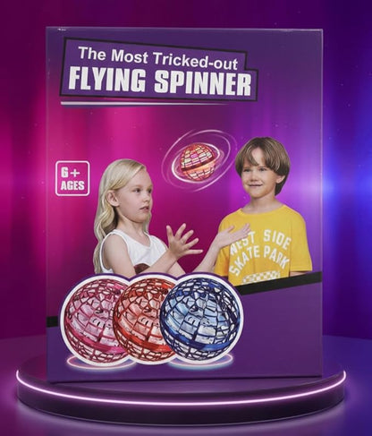 2025 Red Flying Orb Ball Toy – Hand Controlled LED Hover Drone, 360° Boomerang Spinner Cosmic Globe, Birthday Gift for Boys & Girls Ages 6-12, Indoor Outdoor Magic Ball, USB Rechargeable