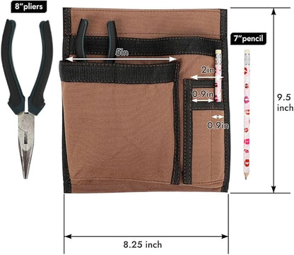 5-Pocket Tool Belt for Men, Durable Canvas Construction, Adjustable Belt, Utility Pouch for Daily Repair and DIY Use