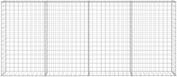 Galvanized Steel Gabion Wall with Covers, Gabion Mesh Wire Wall Panel Galvanized Steel Garden Stone Wire Basket Fencing Patio Decorative Fence, 78.7"x7.87"x33.5",-180
