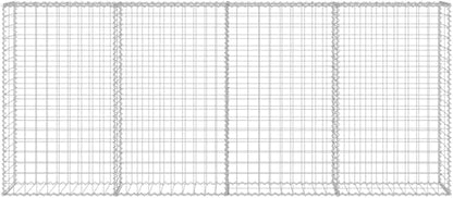 Galvanized Steel Gabion Wall with Covers, Gabion Mesh Wire Wall Panel Galvanized Steel Garden Stone Wire Basket Fencing Patio Decorative Fence, 78.7"x7.87"x33.5",-180