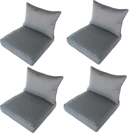 MEETHASUNY Outdoor Patio Furniture Replacement Cushions,25X25X5 Inch Deep Seat Chair Seat Back Cushion Set,All Weather Sectional Cushions for Patio Furniture Couch Loveseat,Charcoal Gray 4PCS
