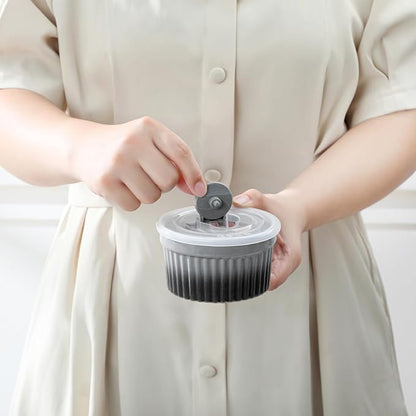 vancasso 8 oz Ramekins with Lid, Porcelain Creme Brulee Souffle Dishes, Grey Pudding Custard Cups Ramiken for Baking, Dishwasher and Oven Safe, Set of 6