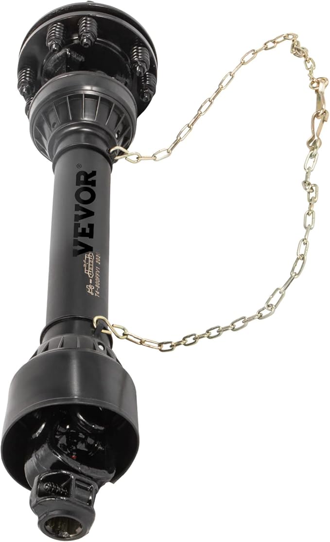 VEVOR PTO Shaft, 1-3/8" PTO Drive Shaft, 6 Spline Both Ends PTO Driveline Shaft, Series 5 Tractor PTO Shaft, 43"-57" Brush Hog PTO Shaft, Black PTO Shaft w/Slip Clutch for Bush Hog/Finish Mower