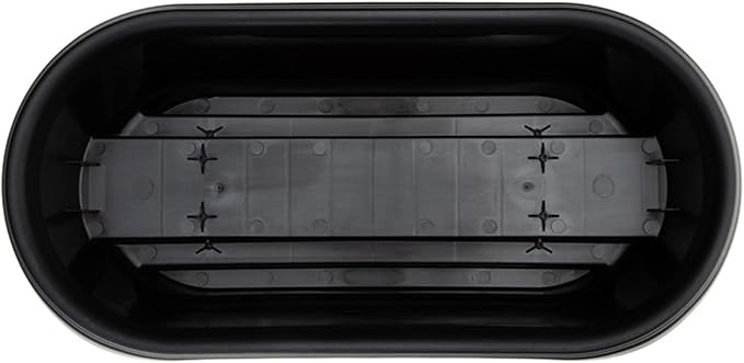 Bloem 24" Black Resin Deck Rail Round Planter, 9" H, 24" L, 12" W, Fits Rail Sizes Between 4.75" - 5.75" Wide