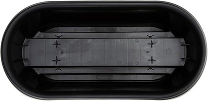 Bloem 24" Black Resin Deck Rail Round Planter, 9" H, 24" L, 12" W, Fits Rail Sizes Between 4.75" - 5.75" Wide