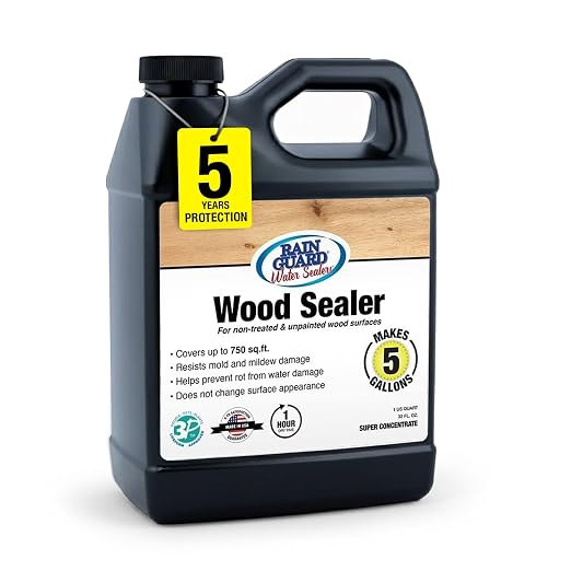 Rain Guard Wood Sealer Concentrate | Makes 5 Gallon | Protects Wood from Water Damage, Rotting, and Stains | Water Based Silane/Siloxane | Eco-Friendly | VOC-Free | Natural Finish
