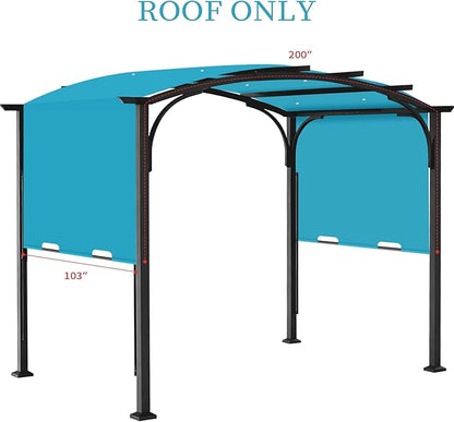 Pergola Canopy Replacement Cover for Lowe's Allen + Roth 10x10 Ft Freestanding Pergola, 200" x 103" Shade Cover, Compatible with Model #L-PG152PST-B,Cover Only (Turquoise)